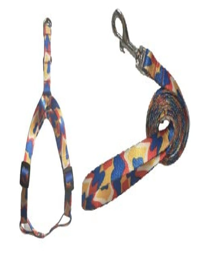 Pups&Pets 15 mm Army Type Printed Nylon Puppy Harness & Leash Set for Small & Medium Dogs - Pack of 1 Pcs - (Harness + Leash) - Image 2